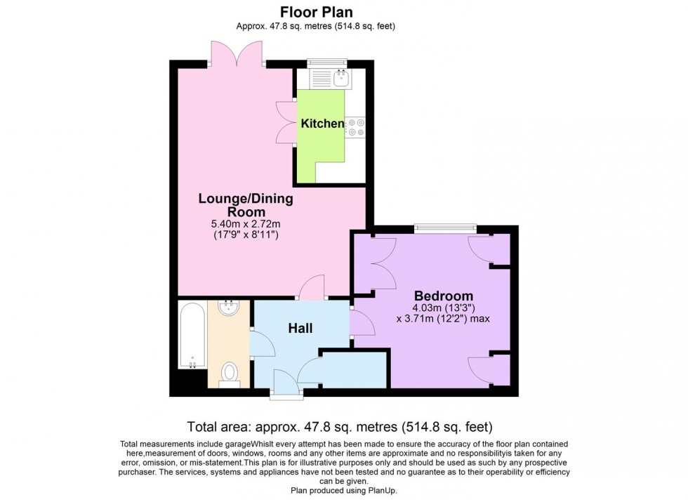 Floorplan for Flat 3 Wakefield Court,Blackbridge Lane