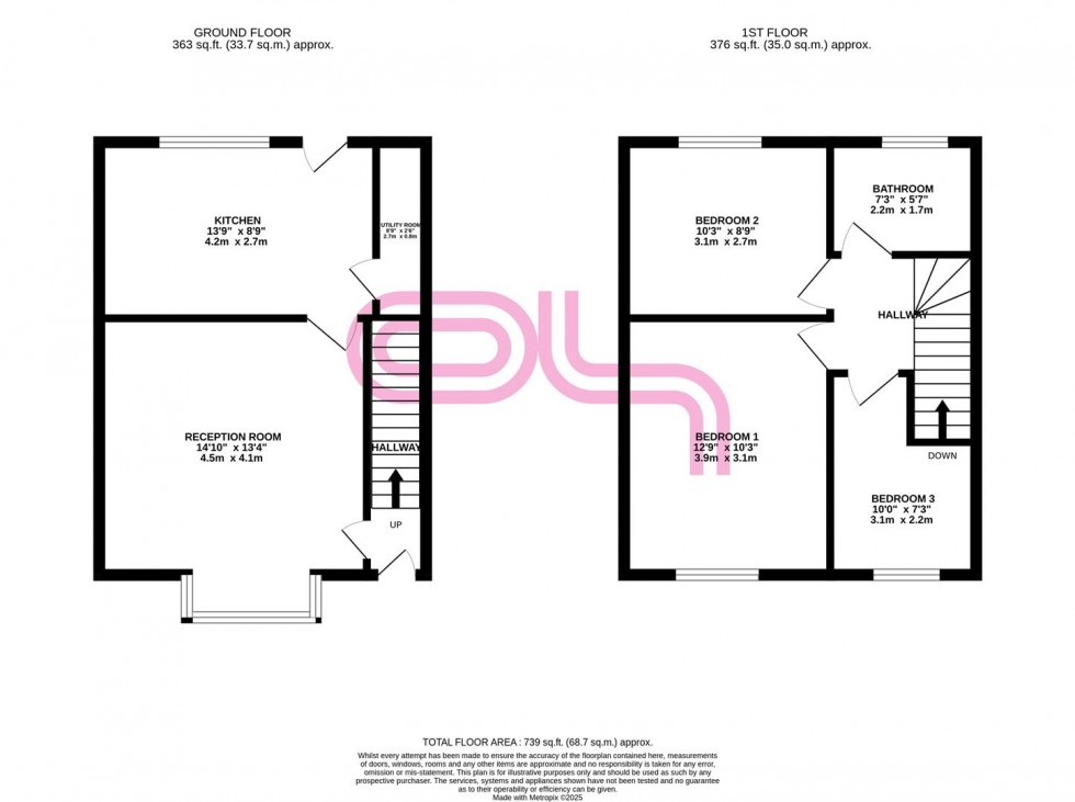 Floorplan for Poplar Terrace, Sandbeds, Keighley