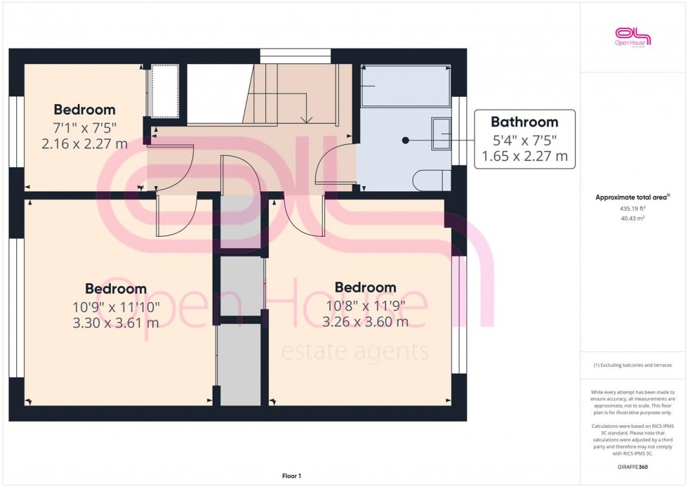 Floorplan for Ambleside Avenue, Telscombe Cliffs, Peacehaven