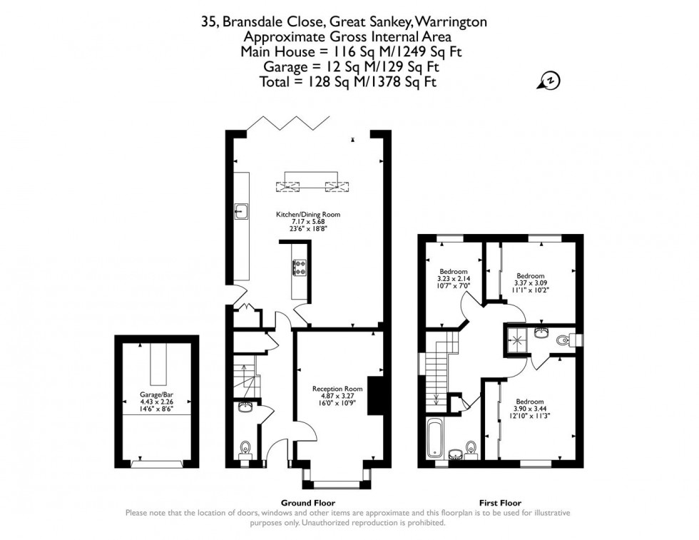 Floorplan for Bransdale Close, Whittle Hall